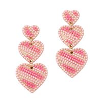1 Pair Cute Sweet Heart Shape Inlay Alloy Artificial Pearls Rhinestones Drop Earrings main image 5