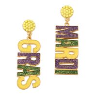 1 Pair Ig Style Letter Stoving Varnish Plating Alloy Drop Earrings main image 5