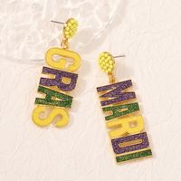 1 Pair Ig Style Letter Stoving Varnish Plating Alloy Drop Earrings main image 4