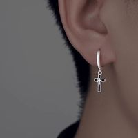 1 Pair Simple Style Cross Plating Copper Drop Earrings main image 1