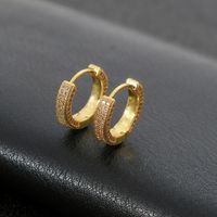 1 Pair Simple Style Round Plating Inlay Brass Zircon Earrings sku image 3