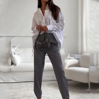 Täglich Frau Elegant Klassischer Stil Einfarbig Polyester Hosen-sets Hosen-sets main image 1