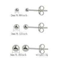 3 Pairs Cute Simple Style Classic Style Solid Color Plating 304 Stainless Steel 14K Gold Plated Ear Studs sku image 1