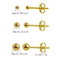 3 Pairs Cute Simple Style Classic Style Solid Color Plating 304 Stainless Steel 14K Gold Plated Ear Studs main image 2