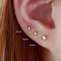 3 Pairs Cute Simple Style Classic Style Solid Color Plating 304 Stainless Steel 14K Gold Plated Ear Studs main image 4
