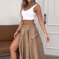 Daily Women's Elegant Solid Color Polyester Skirt Sets Skirt Sets main image 2