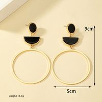 1 Pair Vacation Streetwear Semicircle Plating Inlay Alloy Acrylic 14k Gold Plated Drop Earrings main image 3