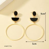 1 Pair Vacation Streetwear Semicircle Plating Inlay Alloy Acrylic 14k Gold Plated Drop Earrings sku image 1
