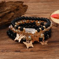 Casual Retro Butterfly Arylic Alloy Rope Gem Pearl Beads Unisex Drawstring Bracelets main image 4