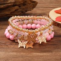 Casual Retro Butterfly Arylic Alloy Rope Gem Pearl Beads Unisex Drawstring Bracelets main image 5