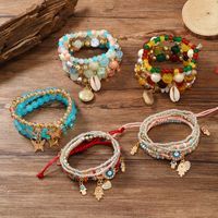 Casual Retro Butterfly Arylic Alloy Rope Gem Pearl Beads Unisex Drawstring Bracelets main image 1
