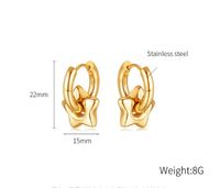 1 Pair Retro Star Heart Shape Plating Titanium Steel 18k Gold Plated Drop Earrings main image 3