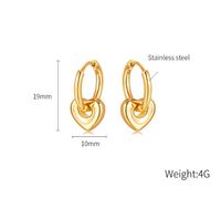 1 Pair Retro Star Heart Shape Plating Titanium Steel 18k Gold Plated Drop Earrings main image 2
