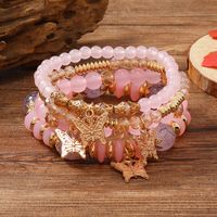 Casual Retro Butterfly Arylic Alloy Rope Gem Pearl Beads Unisex Drawstring Bracelets main image 7