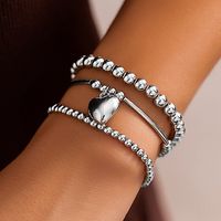 Retro Exaggerated Classic Style Round Heart Shape Ccb Copper Irregular Charm Thick Bracelets sku image 1