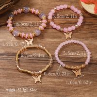 Casual Retro Butterfly Arylic Alloy Rope Gem Pearl Beads Unisex Drawstring Bracelets sku image 5