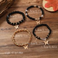 Casual Retro Butterfly Arylic Alloy Rope Gem Pearl Beads Unisex Drawstring Bracelets sku image 7