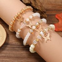 Casual Retro Butterfly Arylic Alloy Rope Gem Pearl Beads Unisex Drawstring Bracelets sku image 9