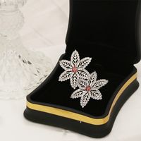 1 Pair Luxurious Snowflake Plating Inlay Copper Zircon White Gold Plated Ear Studs main image 6