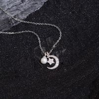 Punk Star Moon Copper Pendant Necklace main image 4
