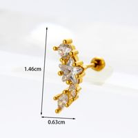 Ear Cartilage Rings & Studs Fashion Geometric 316 Stainless Steel  Copper Inlaid Zircon sku image 9