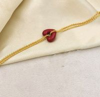 Sweet Simple Style Heart Shape Copper Brass Drip Glazed Plating Bracelets Earrings Necklace sku image 2