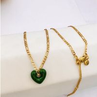 Sweet Simple Style Heart Shape Copper Brass Drip Glazed Plating Bracelets Earrings Necklace sku image 6