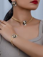 Elegant Luxuriös Königin Löwe Ferrolegierung Überzug Inlay Strasssteine Vergoldet Frau Armbänder Ohrringe Halskette main image 5