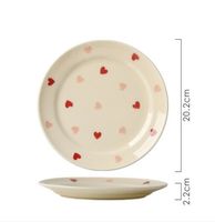 Cute Heart Ceramics Plate Tableware Mug 1 Piece sku image 3