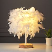 Nordic Style Solid Color Bamboo Wood Feather Indoor Party Night Lights main image 1