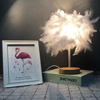 Nordic Style Solid Color Bamboo Wood Feather Indoor Party Night Lights main image 4