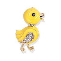 Mignon Canard Alliage Placage Incruster Strass Femmes Broches main image 5