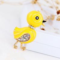 Mignon Canard Alliage Placage Incruster Strass Femmes Broches main image 1