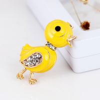 Mignon Canard Alliage Placage Incruster Strass Femmes Broches main image 3