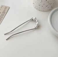 Women's Chinoiserie Elegant Geometric Flower Metal Plating Inlay Artificial Pearls Rhinestones Hairpin sku image 2