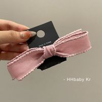 Women's Cute Solid Color Cloth Bowknot Hair Clip sku image 1