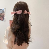 Women's Cute Solid Color Cloth Bowknot Hair Clip sku image 4