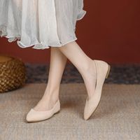 Women's Basic Solid Color Point Toe Flats sku image 1