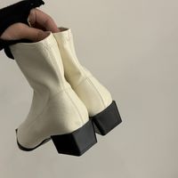 Women's Basic Solid Color Point Toe Martin Boots main image 3