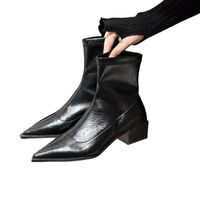 Women's Basic Solid Color Point Toe Martin Boots main image 4