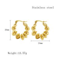1 Pair Vintage Style Spiral 304 Stainless Steel 18K Gold Plated Hoop Earrings main image 2
