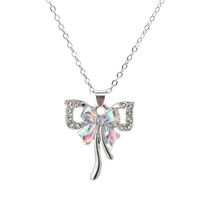 1 Piece Fashion Bow Knot Alloy Plating Inlay Zircon Women's Pendant Necklace main image 3