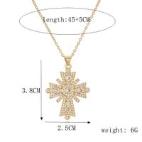 Ig Style Simple Style Cross Copper Plating Inlay Zircon Gold Plated Pendant Necklace main image 2