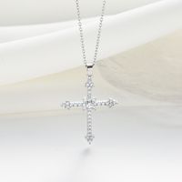 Titanium Steel 18K Gold Plated Simple Style Classic Style Plating Inlay Cross Zircon Pendant Necklace main image 3