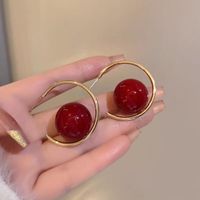 1 Pair Sweet Geometric Round Plating Imitation Pearl Drop Earrings sku image 33
