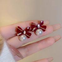 1 Pair Sweet Geometric Round Plating Imitation Pearl Drop Earrings sku image 54