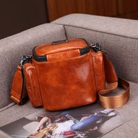 Women's Medium Pu Leather Solid Color Vintage Style Classic Style Square Zipper Shoulder Bag main image 5