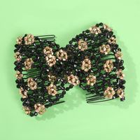 Women's Lady Flower Alloy Resin Seed Bead Insert Comb main image 1