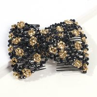 Women's Lady Flower Alloy Resin Seed Bead Insert Comb sku image 4