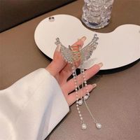 Women's Lady Butterfly Imitation Pearl Alloy Plating Inlay Rhinestones Hair Claws sku image 2